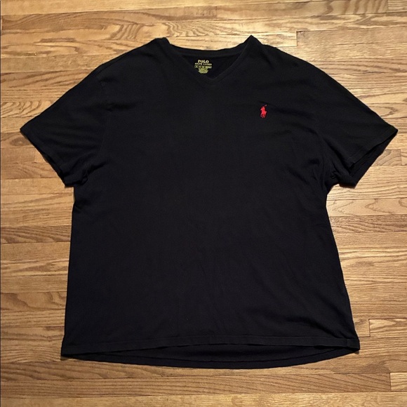 Polo by Ralph Lauren Men's Black Tee with Red Emblem - Picture 1 of 5